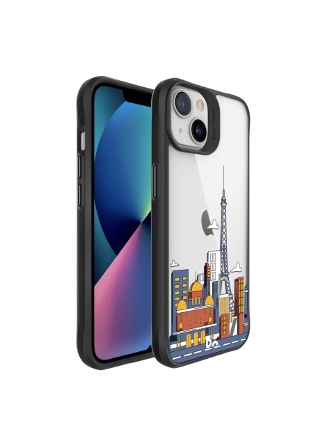 DailyObjects Transparent & Black Printed Hybrid Clear For iPhone 13 Mini Case Cover