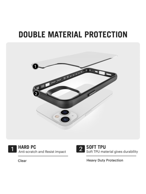 DailyObjects Transparent & Black Printed Hybrid Clear For iPhone 13 Mini Case Cover - Image 6