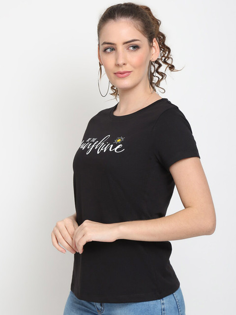 UnaOne Women Pack of 2 Plus Size Typography Printed T-shirt - Image 3