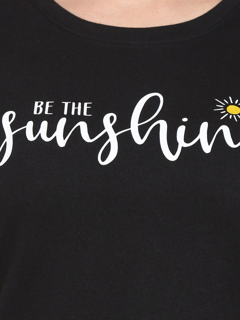 UnaOne Women Plus Size Black & Navy Blue Solid T-shirt Pack Of 2 - Image 7