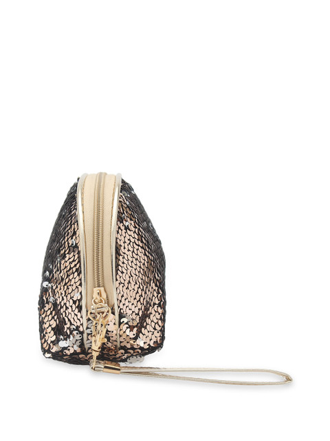 NFI essentials Women Gold-Toned Sequined Travel Pouch - Image 6