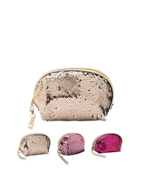 NFI essentials Women Gold-Toned Sequined Travel Pouch