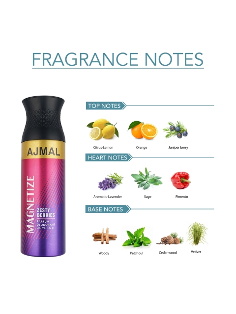 Ajmal Set of 4 Deodorant Body Spray - 200 ml Each - Image 4