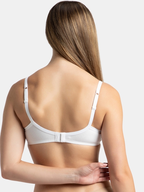 Jockey Wirefree Padded Plus Size Cotton Medium Coverage Tshirt Bra with Lace Styling -1723 - Image 3