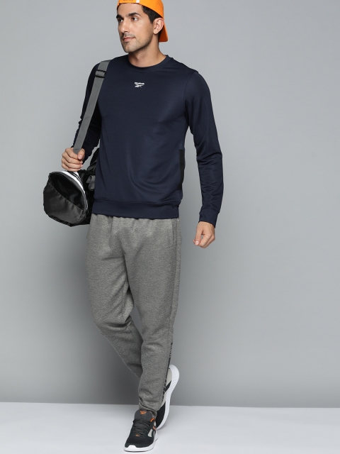Reebok Men Navy Blue Printed Sweatshirt - Image 5