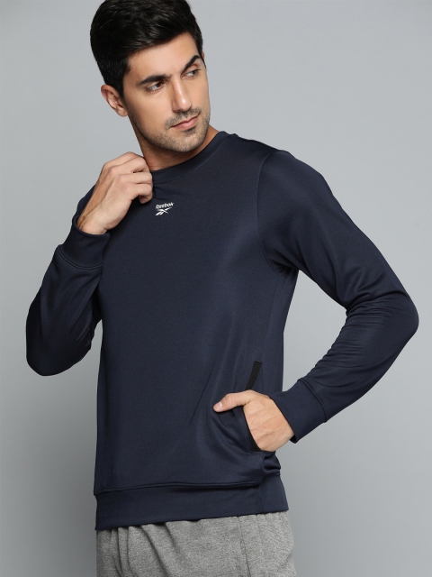 Reebok Men Navy Blue Printed Sweatshirt - Image 3