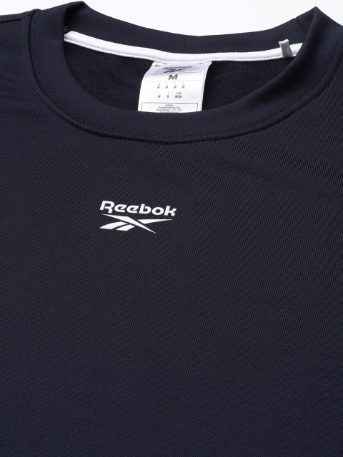 Reebok Men Navy Blue Printed Sweatshirt - Image 2