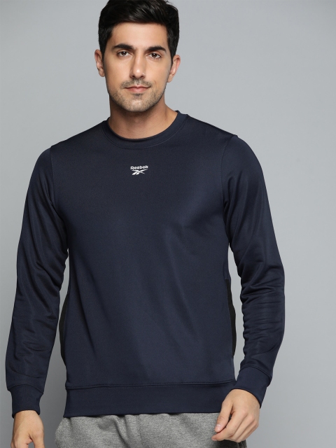 Reebok Men Navy Blue Printed Sweatshirt