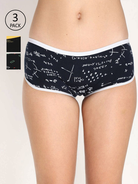 Reveira Women Pack Of 3 Assorted Boy Shorts