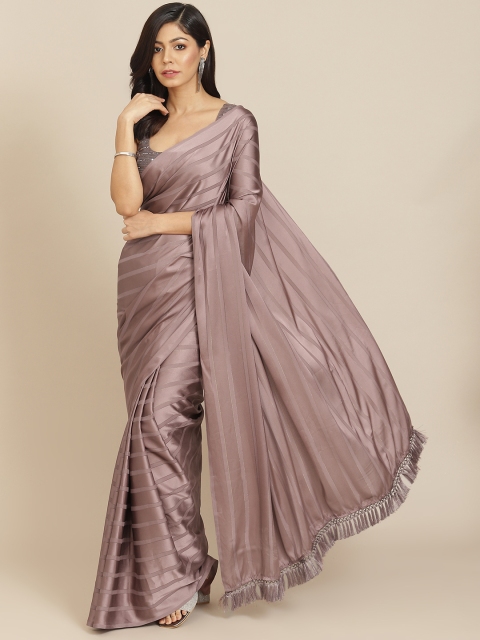 Tikhi Imli Gunmetal-Toned Striped Saree - Image 2