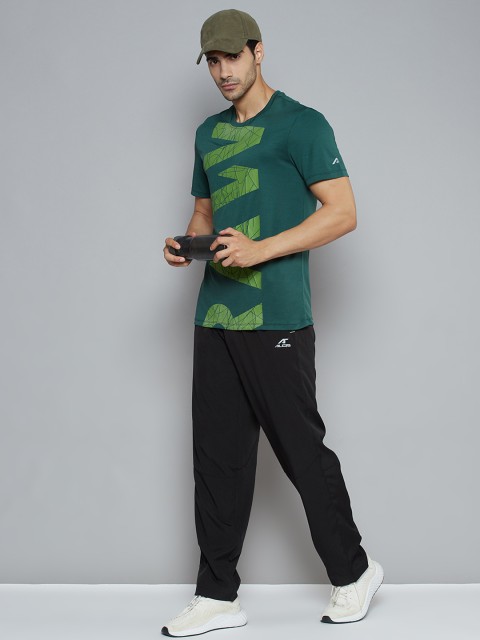 Alcis Men Black Typography Print Slim Fit Running Track Pants - Image 4