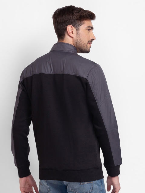 SPYKAR Men Black Colourblocked Sweatshirt - Image 4