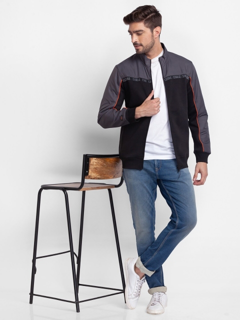 SPYKAR Men Black Colourblocked Sweatshirt - Image 6