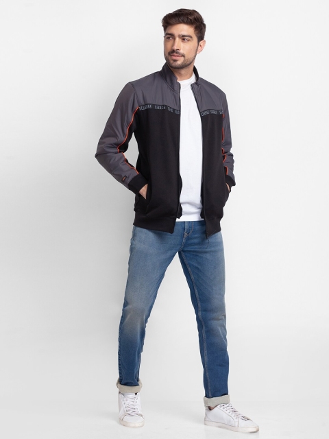 SPYKAR Men Black Colourblocked Sweatshirt - Image 5