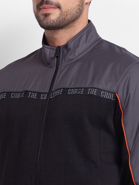 SPYKAR Men Black Colourblocked Sweatshirt - Image 2