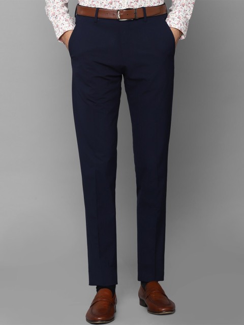 Louis Philippe Men Navy Blue Slim Fit Trousers