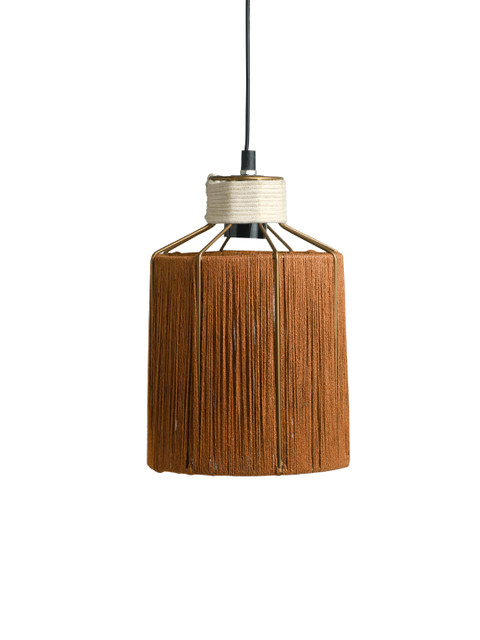 ExclusiveLane Orange Solid Jute Hanging Pendant Ceiling Lamps - Image 3