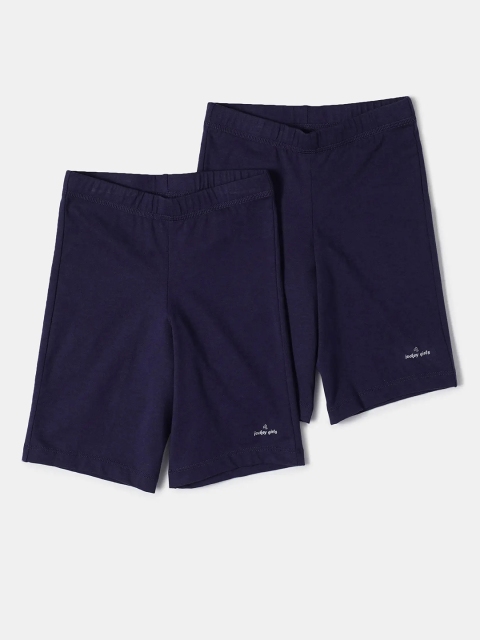 Jockey Girls Pack of 2 Super Combed Cotton Solid Shorties with Ultrasoft Waistband-SG03
