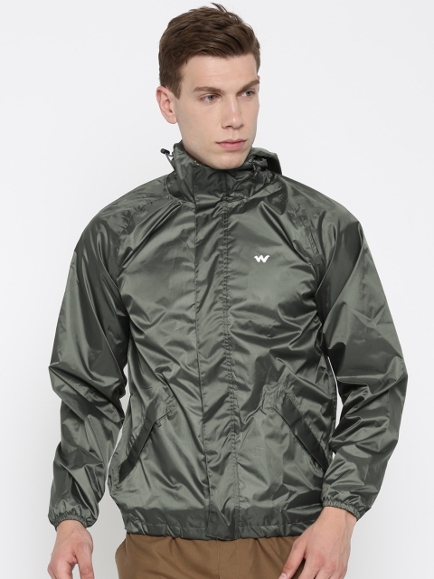 Grey Hooded Rain Jacket Image