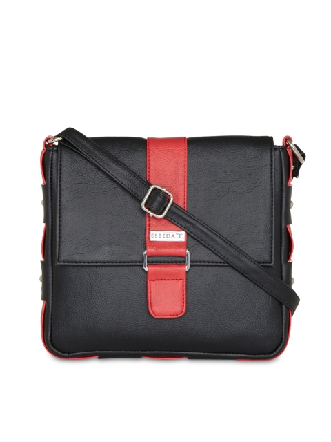 ESBEDA Black Solid Sling Bag