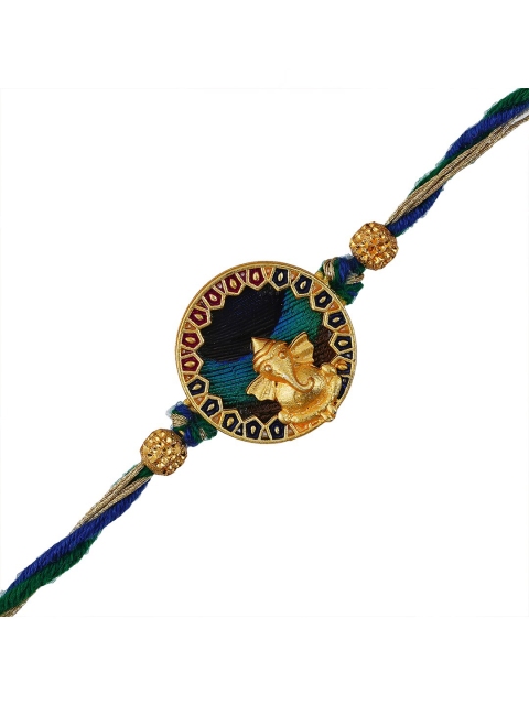 eCraftIndia Blue & Green Ganesha Rakhi Set - Image 3