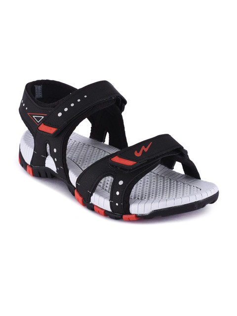 Campus Men Black Solid Sports Sandals - Image 2