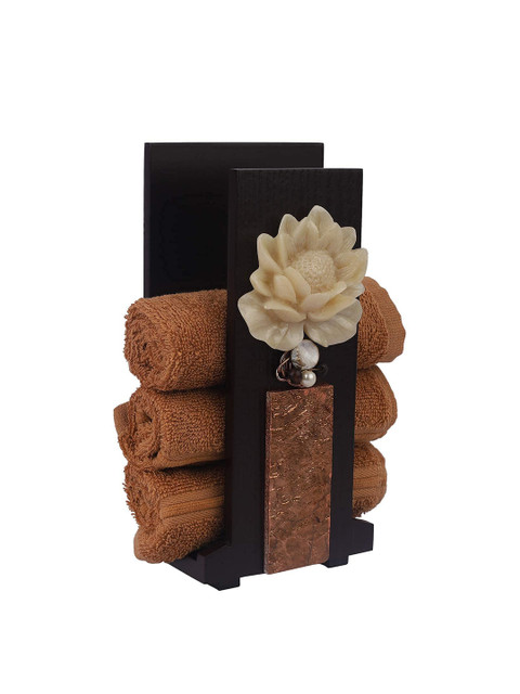 COCKTAIL Brown Wooden Hand Towel Holder - Image 6
