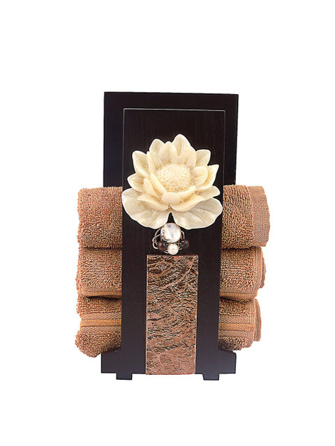 COCKTAIL Brown Wooden Hand Towel Holder - Image 3