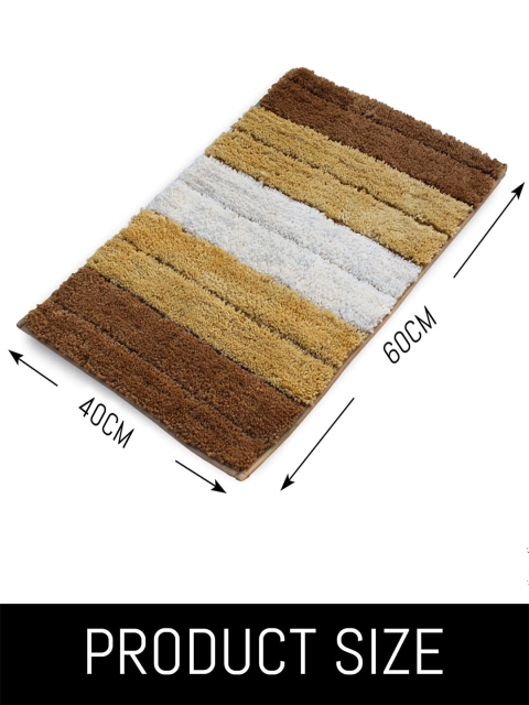 LUXEHOME INTERNATIONAL Yellow & White Striped Anti-Skid Doormats - Image 2
