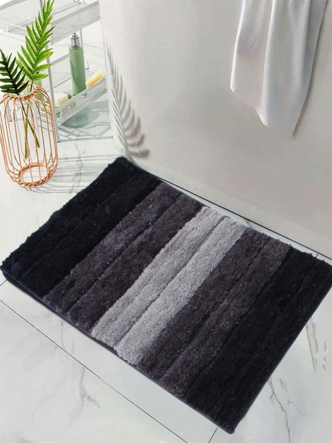 LUXEHOME INTERNATIONAL Black & Grey Striped Anti-Skid Doormats - Image 2