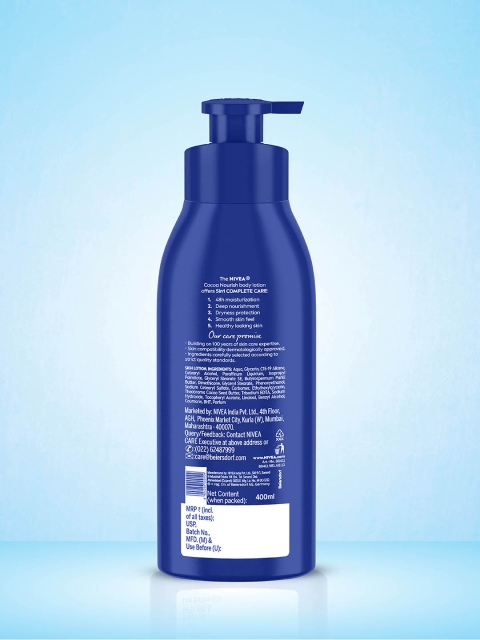 Nivea Unisex Cocoa Nourish 48h Deep Moisturising For Very Dry Skin Body Lotion 400 ml - Image 2
