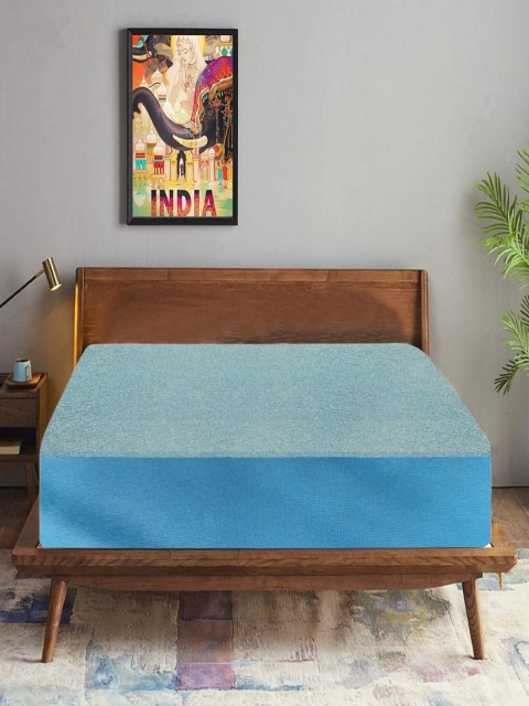 Trance Home Linen Turquoise Blue Solid Queen Size Water Resistant Mattress Protector - Image 2