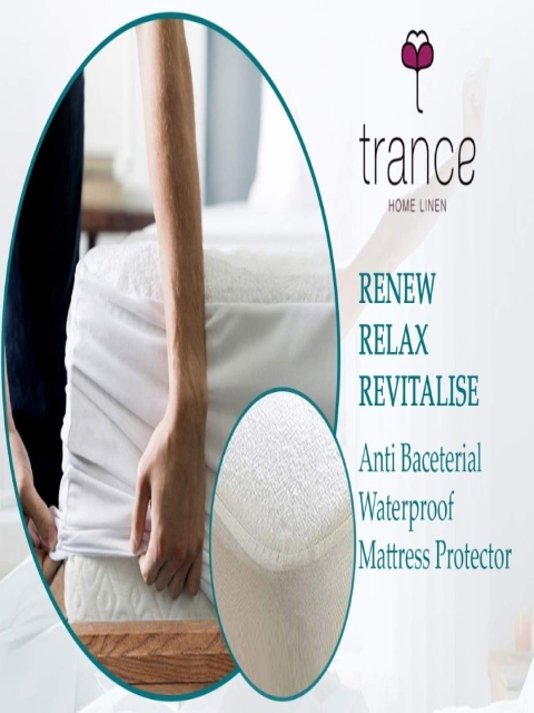 Trance Home Linen White Solid King Size Mattress Protector - Image 6
