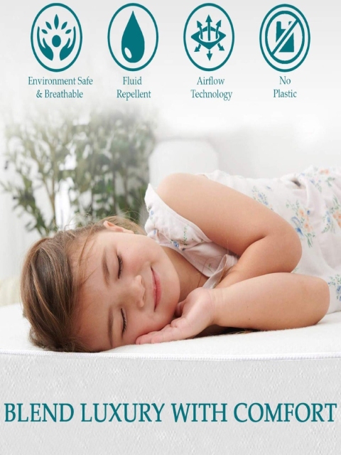 Trance Home Linen Maroon Solid King Size Water Resistant Mattress Protector - Image 4