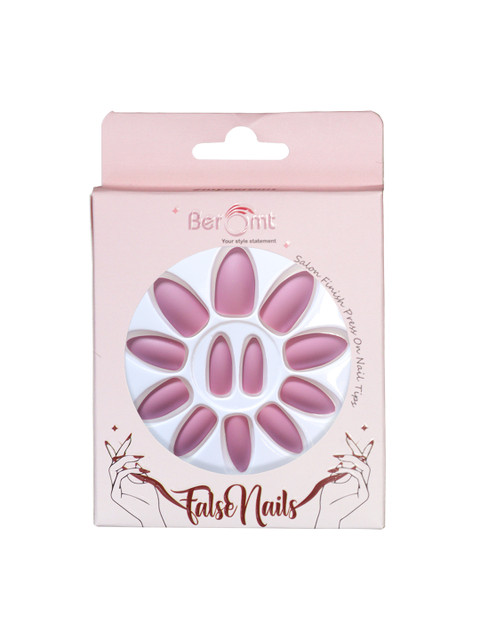 BEROMT 12 Pcs Long-Lasting Premium Matte Salon Finish Press On Nails - Shade 514