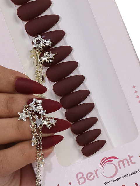 BEROMT 12 Pcs Long-Lasting Reusable Lightweight Salon Finish Press on Nail Tips - 04