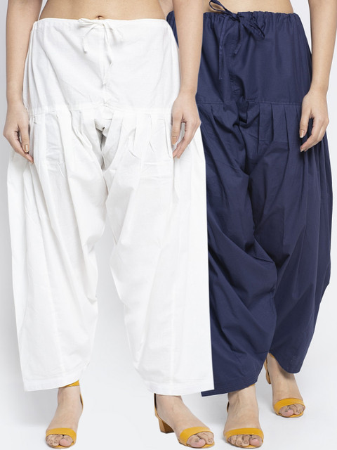 GRACIT Women Pack of 2 Solid Pure Cotton Salwars