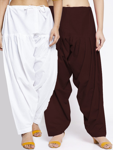 Jinfo Women Pack Of 2 Solid Loose Fit Cotton Salwar