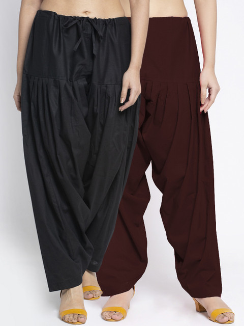 GRACIT Women Pack of 2 Solid Loose Fit Cotton Salwars