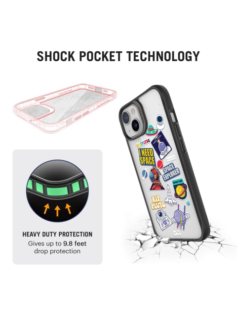 DailyObjects Transparent & Red Space Cadet iPhone 13 Mini Mobile Accessories - Image 3