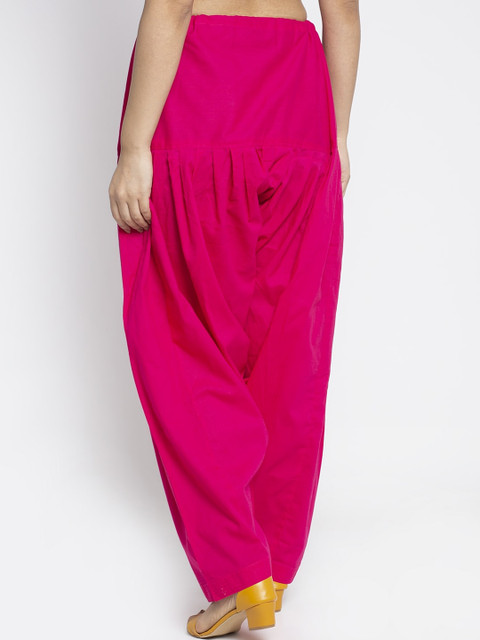 GRACIT Women Pack Of 2 Pink & Orange Solid Loose Fit Cotton Salwars - Image 4