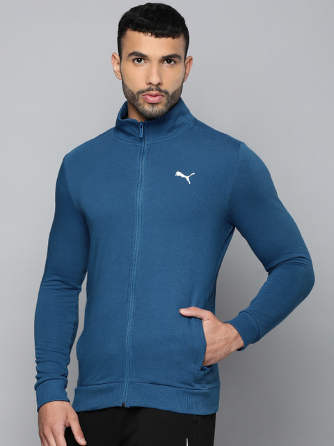 Puma Men Blue Slim Fit Zippered Sporty Jacket - Image 3