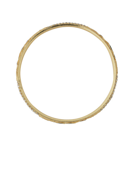 VIRAASI Set Of 4 White & Green Gold-Plated Stone-Studded Handcrafted Bangles - Image 4