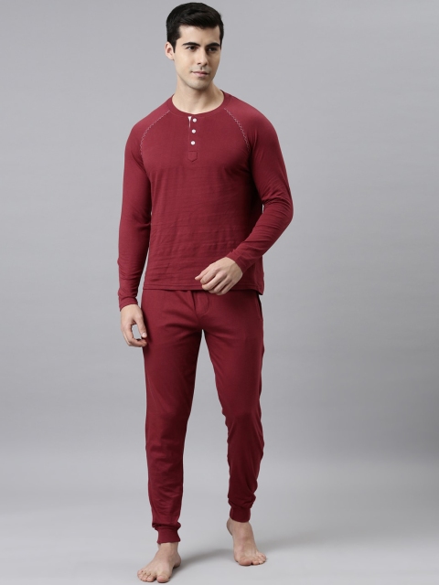 Joven Men Maroon Night suit
