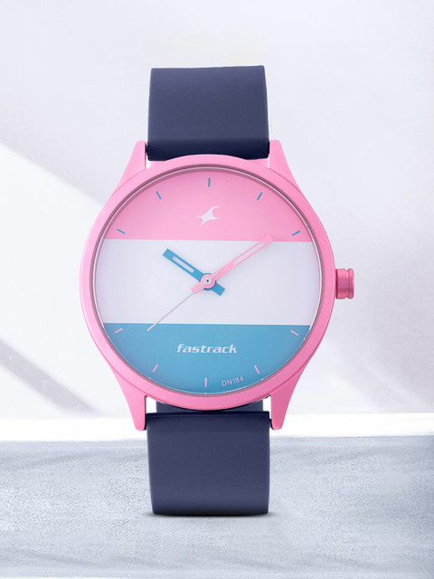 Fastrack Unisex Multicoloured Aluminium Dial & Blue Straps Analogue Watch