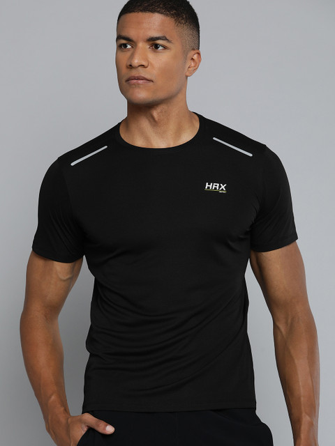 HRX by Hrithik Roshan Men Black Rapid Dry T-shirt