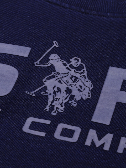 U.S. Polo Assn. Denim Co. Men Navy Blue Brand Logo Printed Pure Cotton Sweatshirt - Image 6