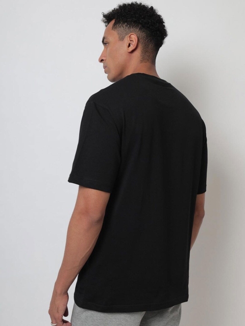 Bewakoof Men Black Printed Oversized T-shirt - Image 4