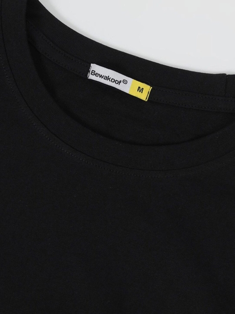 Bewakoof Men Black Printed Oversized T-shirt - Image 6
