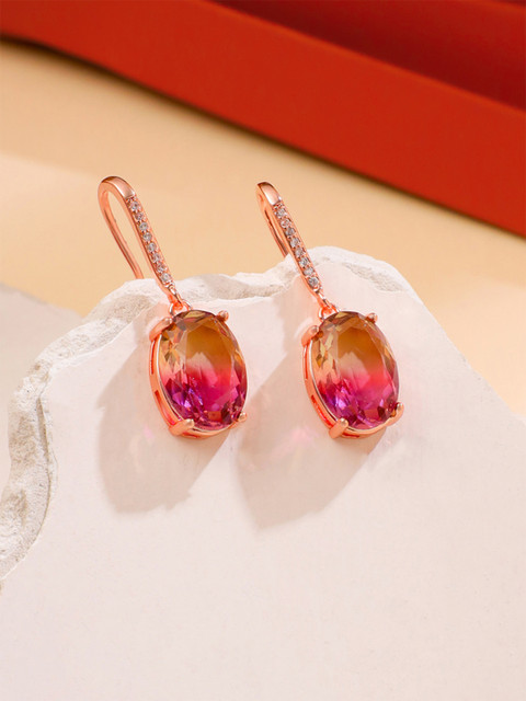 Yellow Chimes Purple Contemporary Studs Earrings